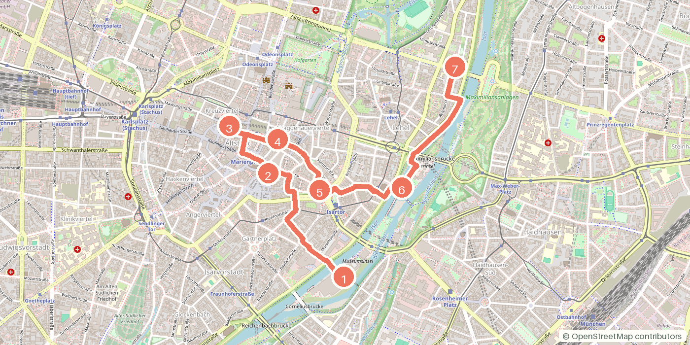 Carte du parcours à pied