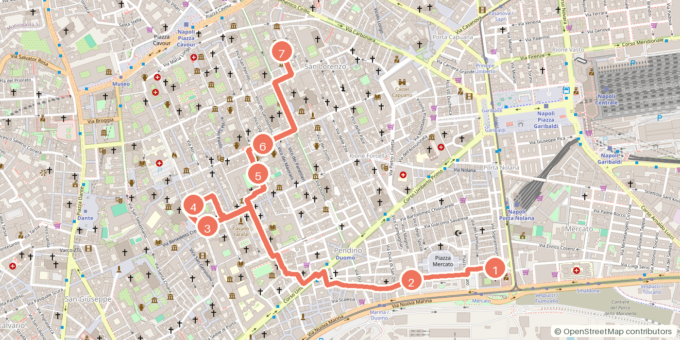 Carte du parcours à pied