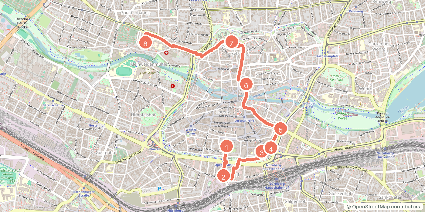 Carte du parcours à pied