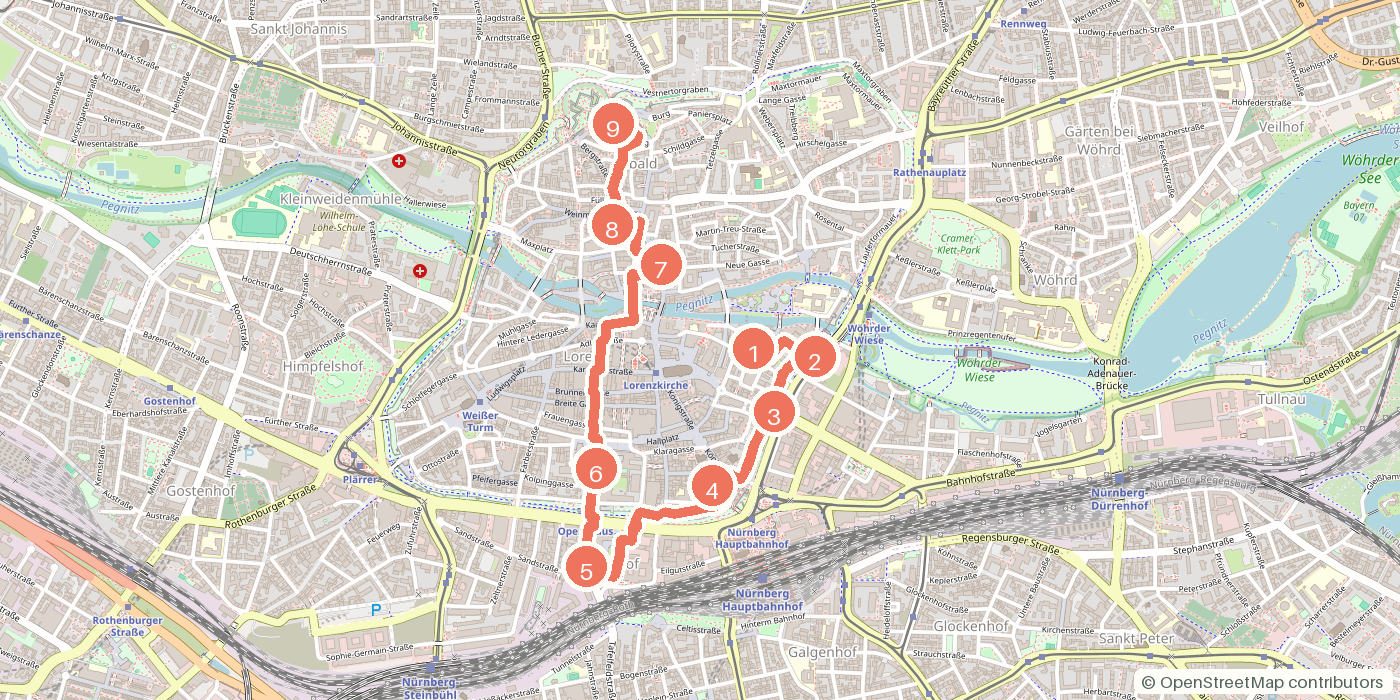 Carte du parcours à pied
