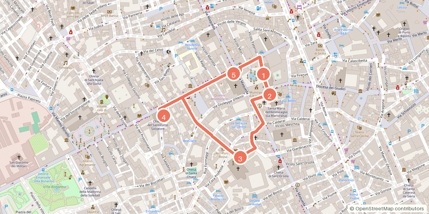 Carte du parcours à pied