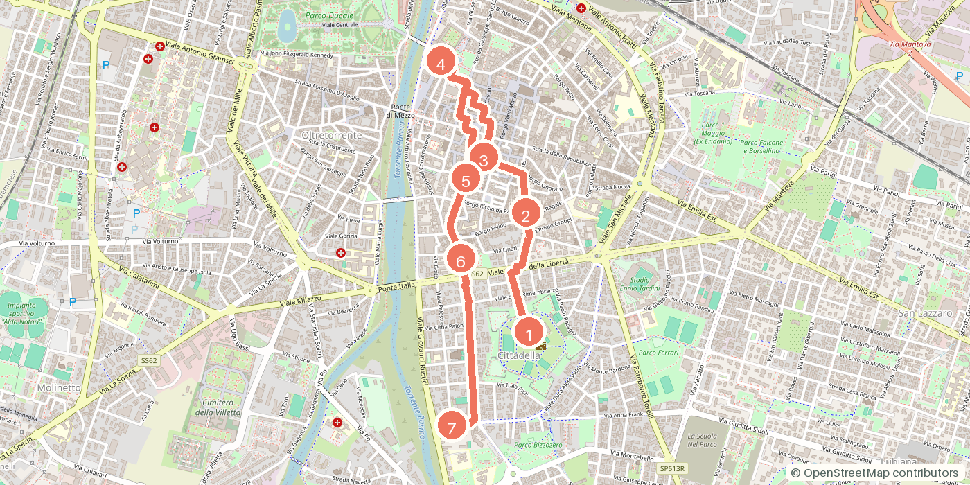 Carte du parcours à pied