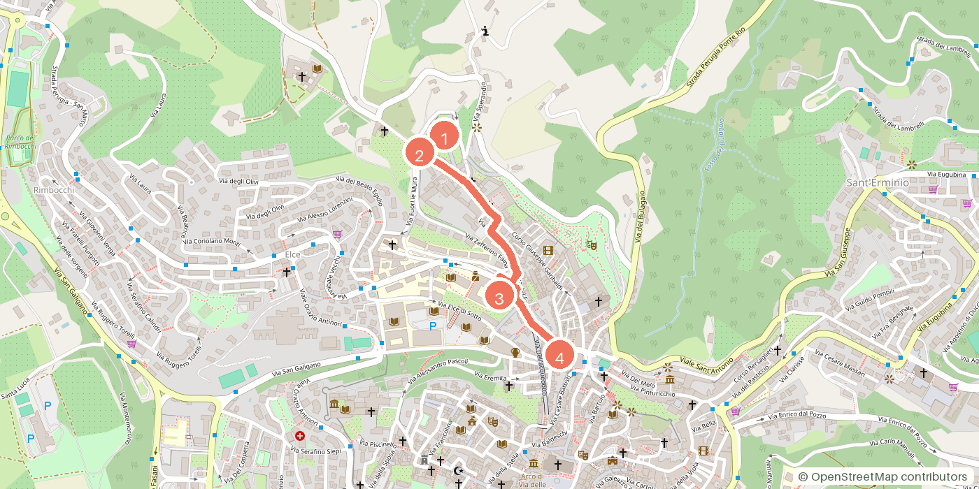 Carte du parcours à pied