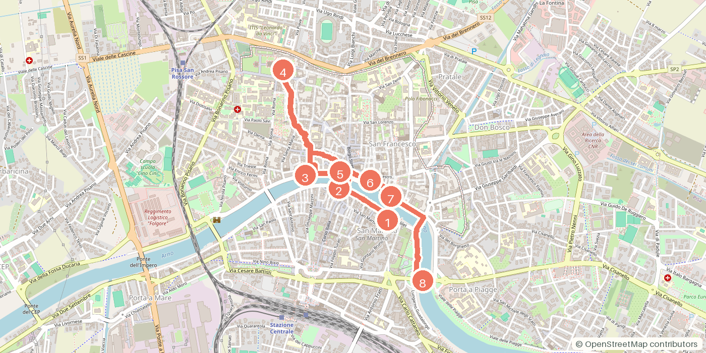 Carte du parcours à pied