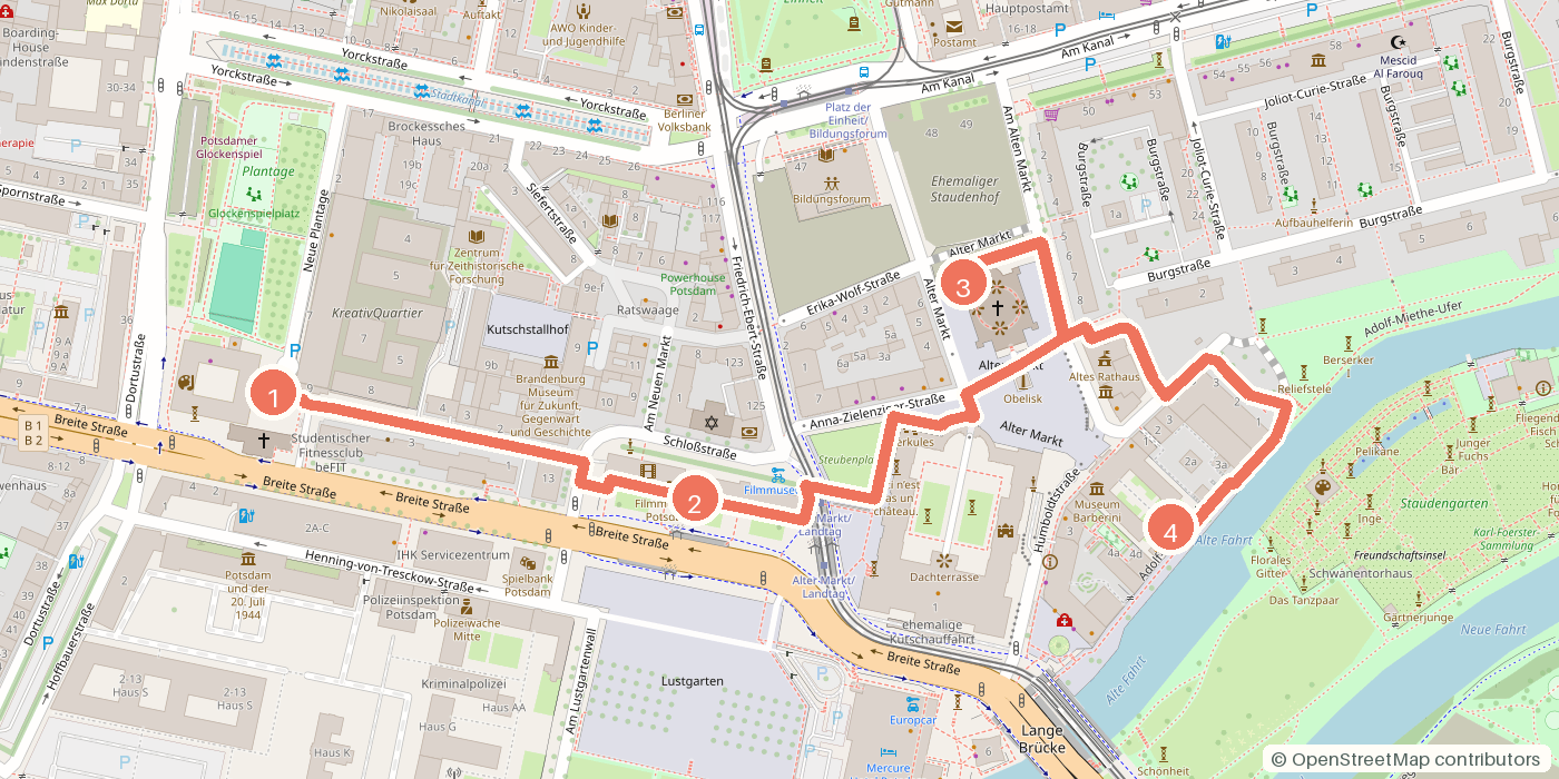 Carte du parcours à pied