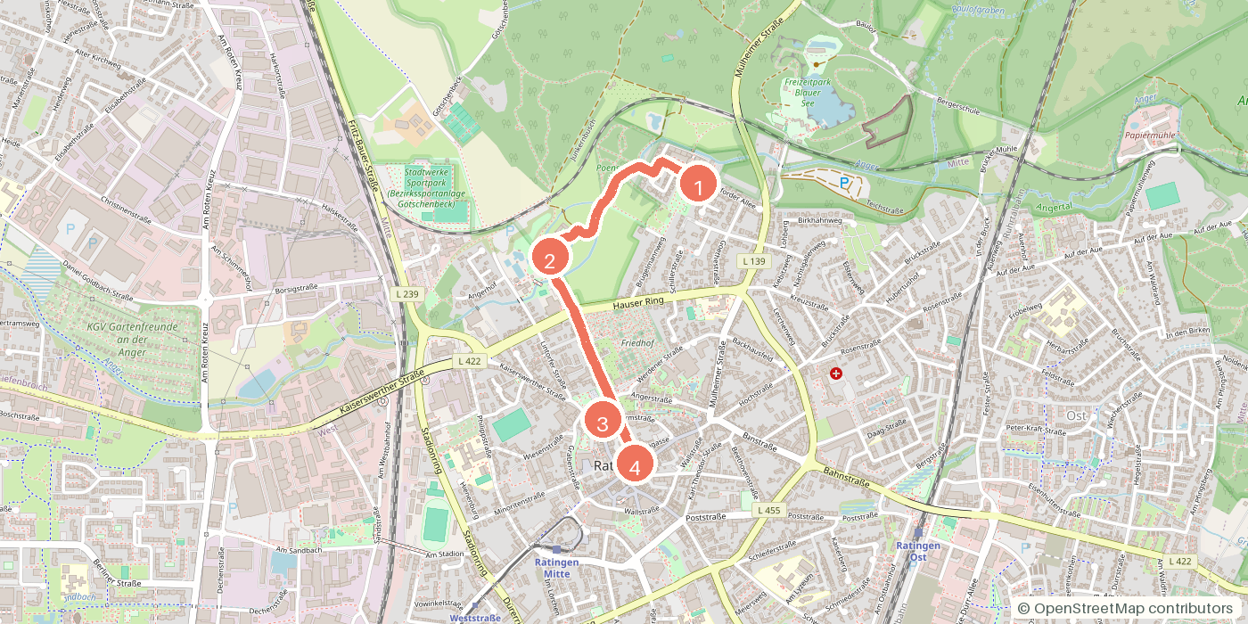 Carte du parcours à pied