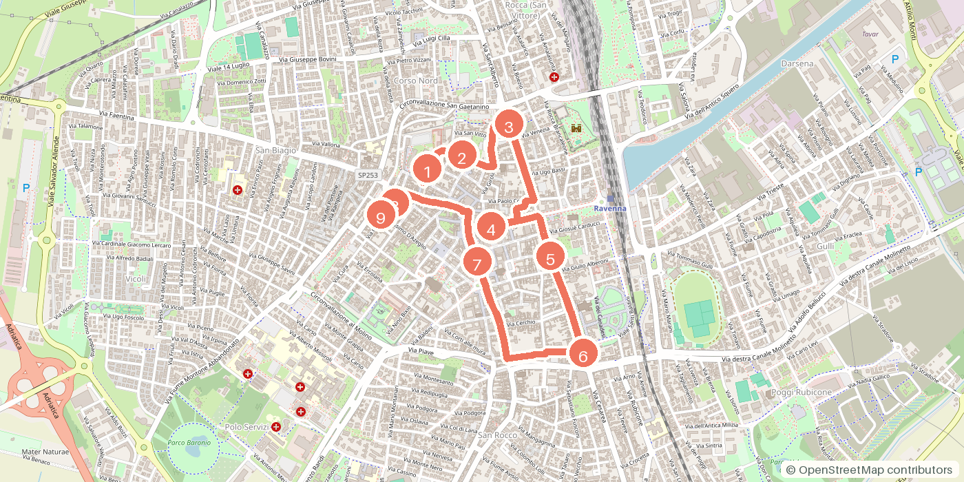 Carte du parcours à pied