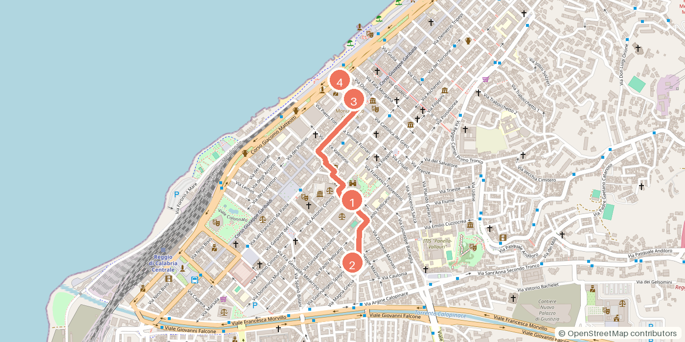 Carte du parcours à pied