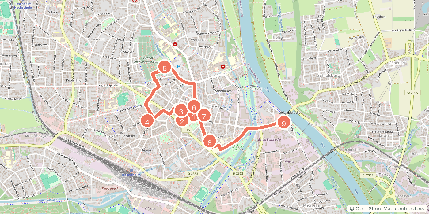Carte du parcours à pied