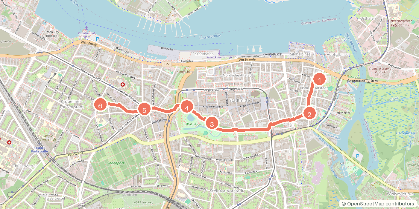 Carte du parcours à pied