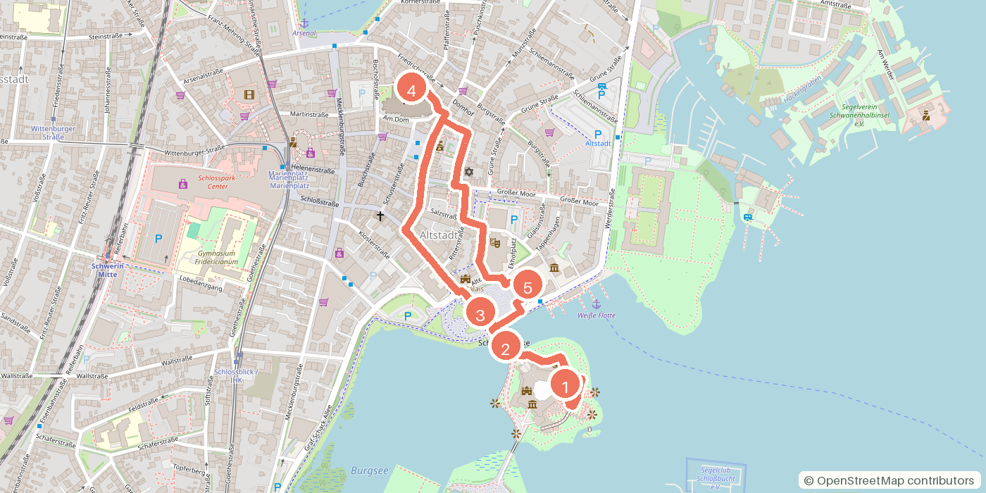 Carte du parcours à pied