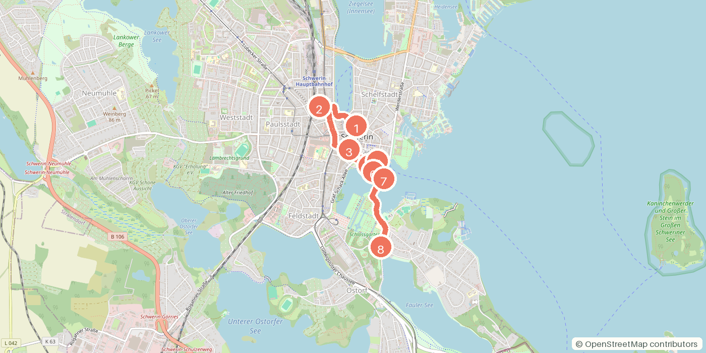 Carte du parcours à pied