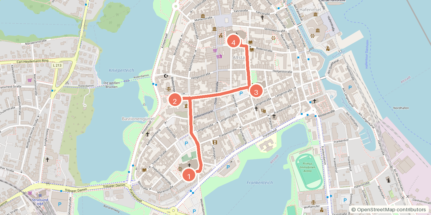 Carte du parcours à pied