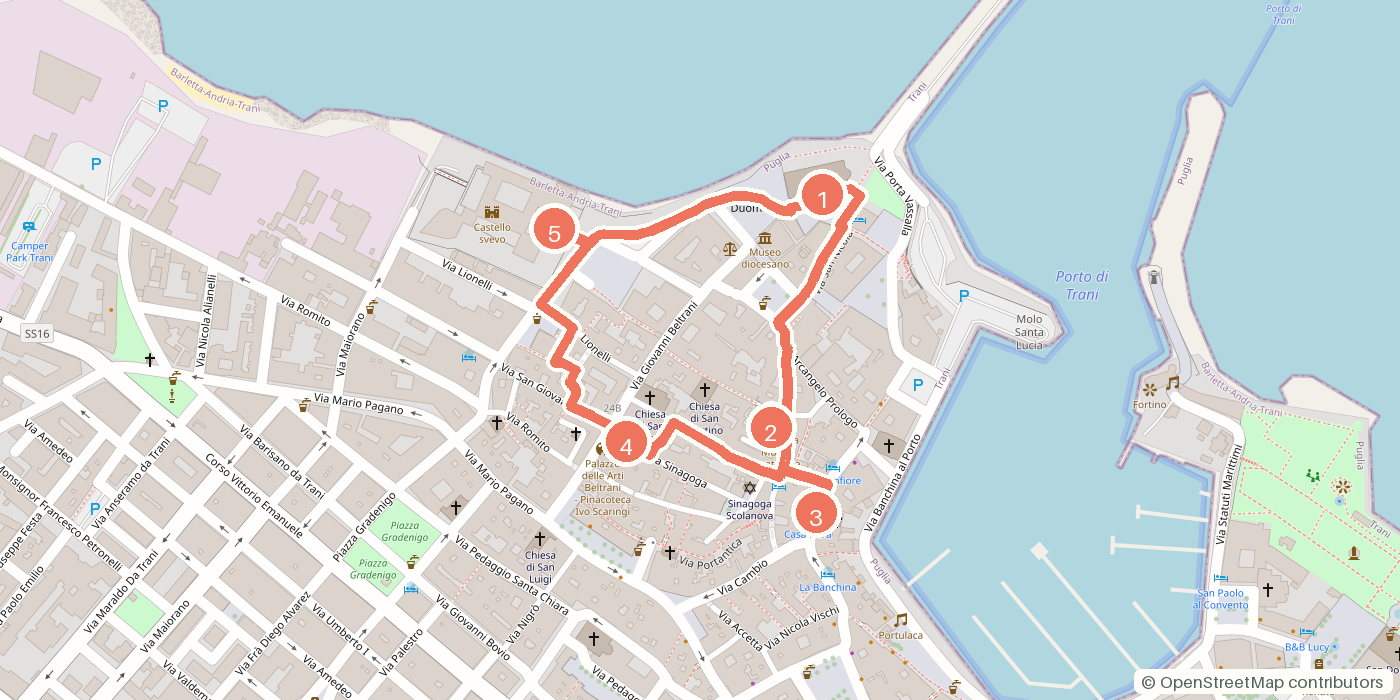 Carte du parcours à pied