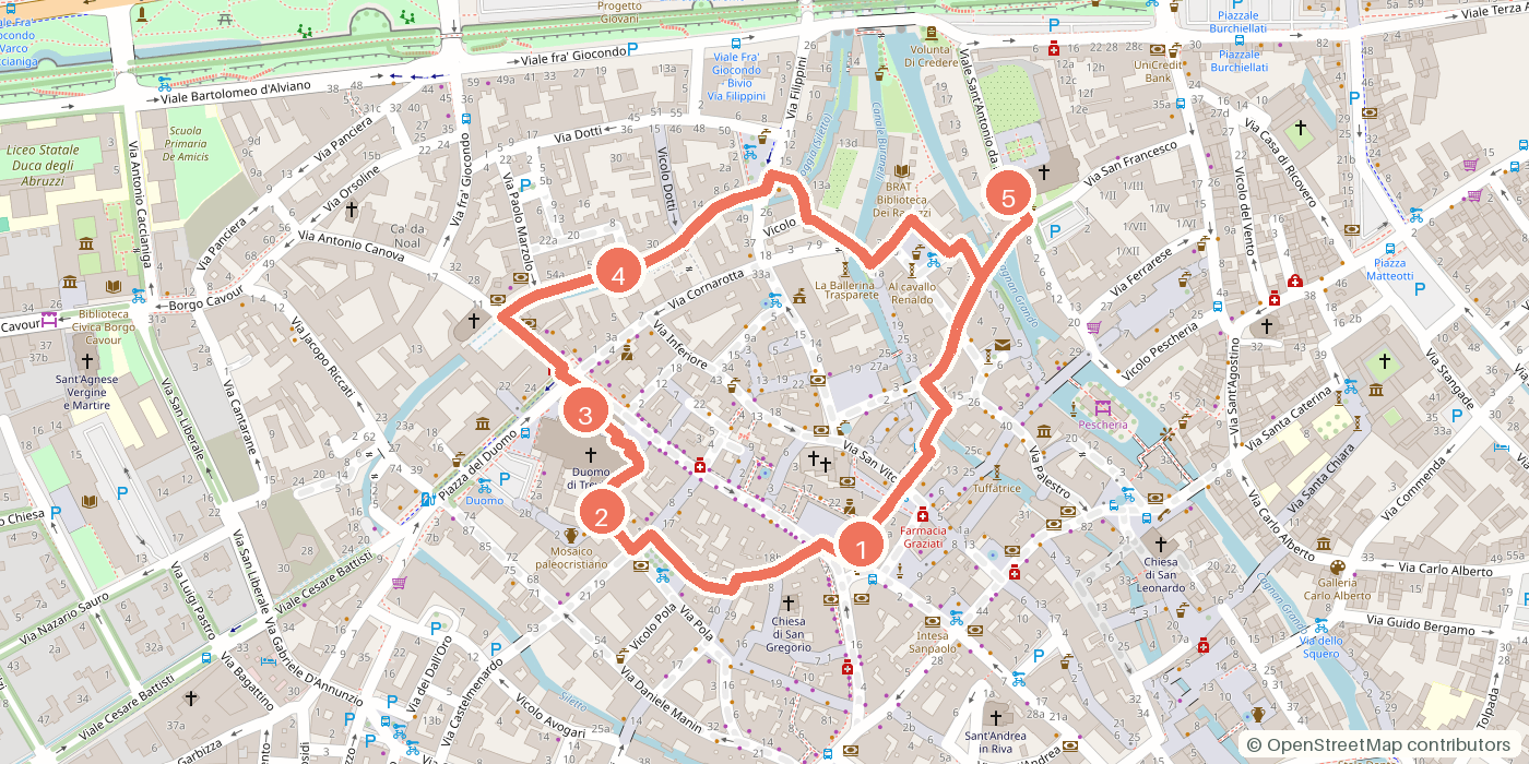 Carte du parcours à pied