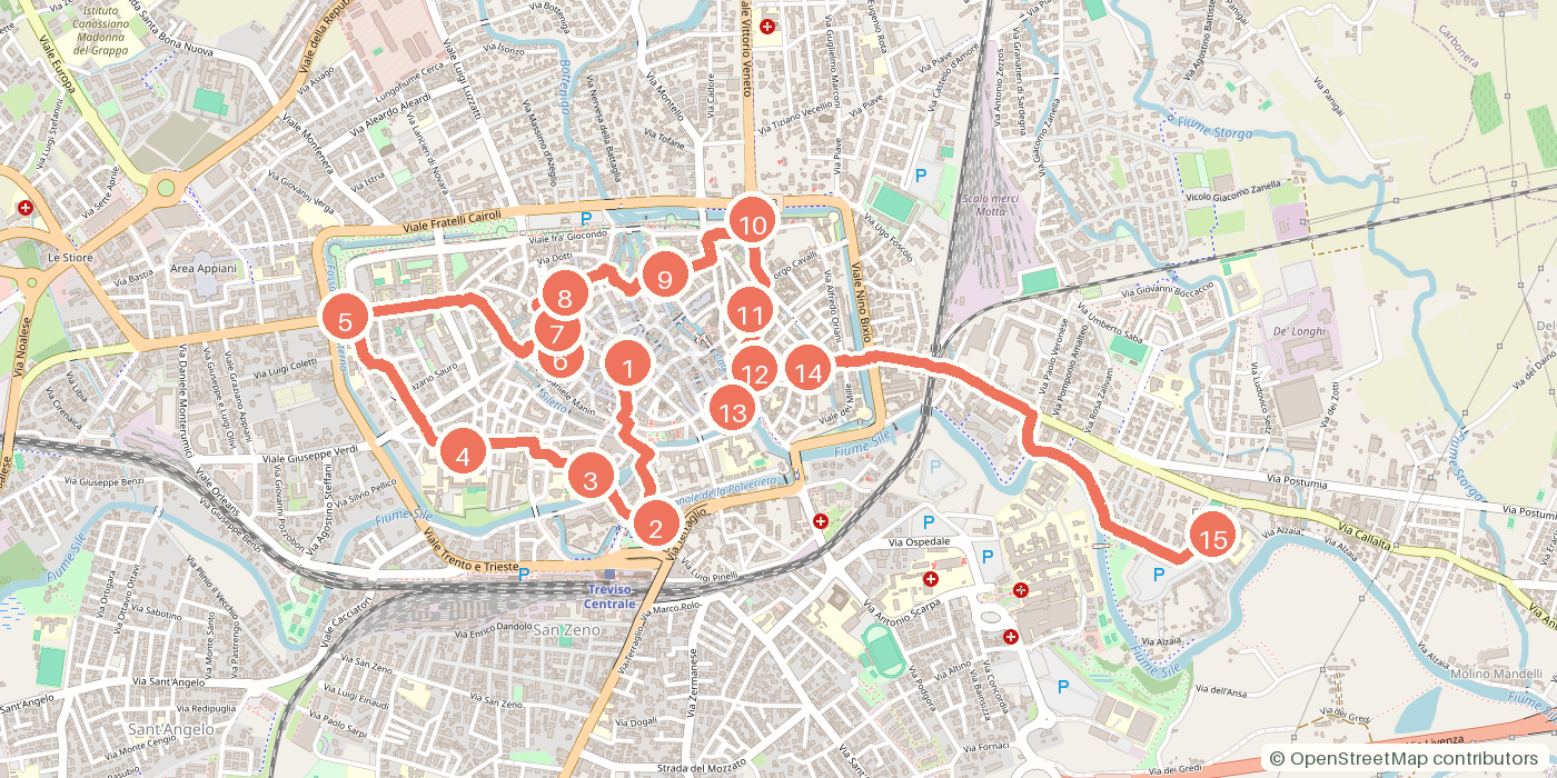 Carte du parcours à pied