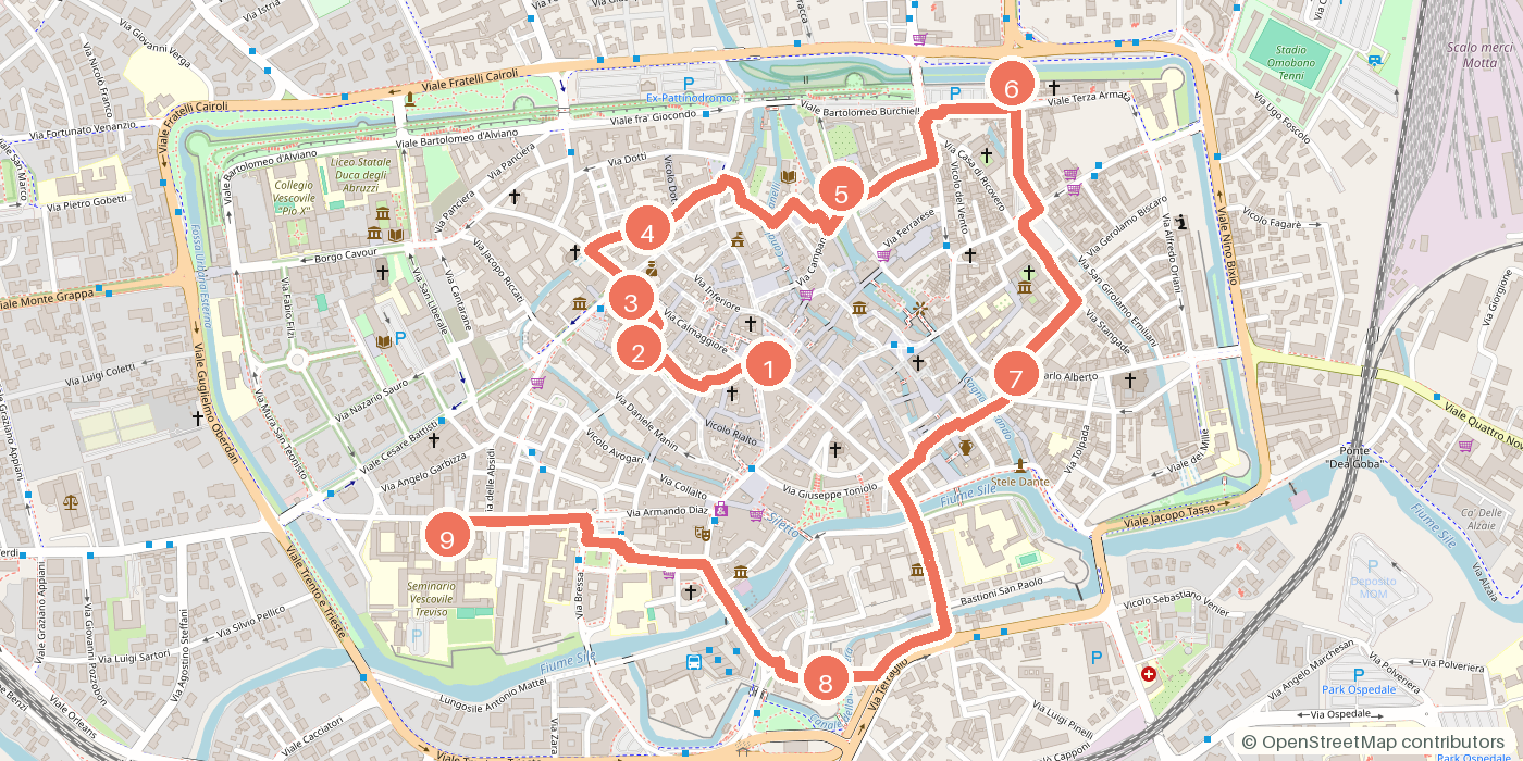 Carte du parcours à pied