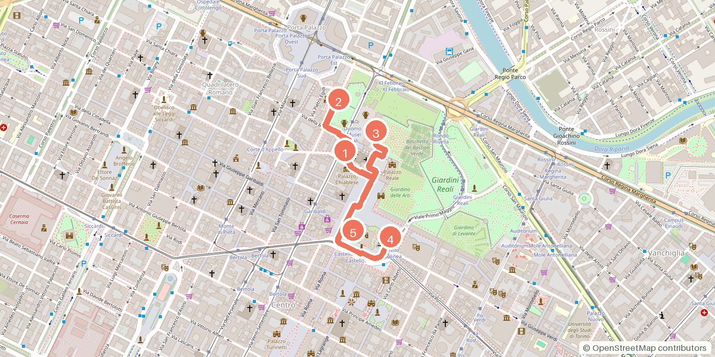 Carte du parcours à pied