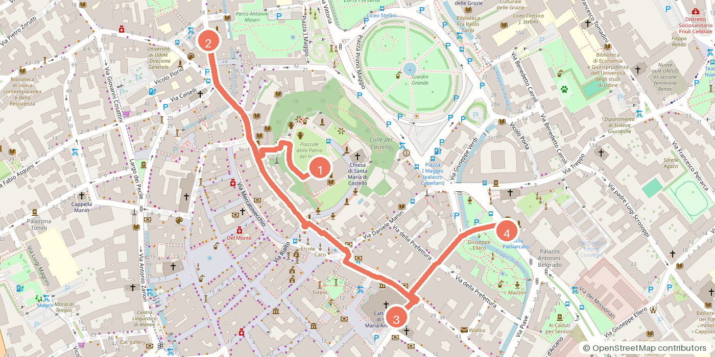 Carte du parcours à pied