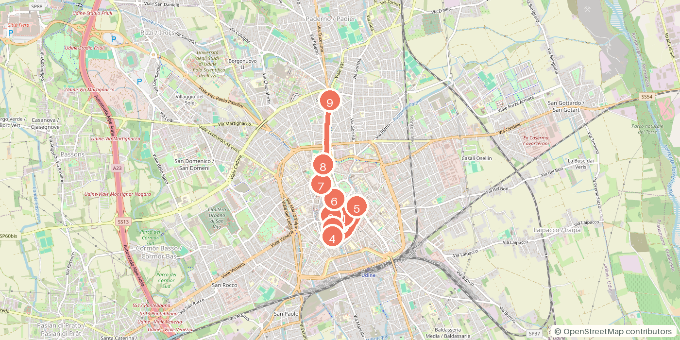 Carte du parcours à pied