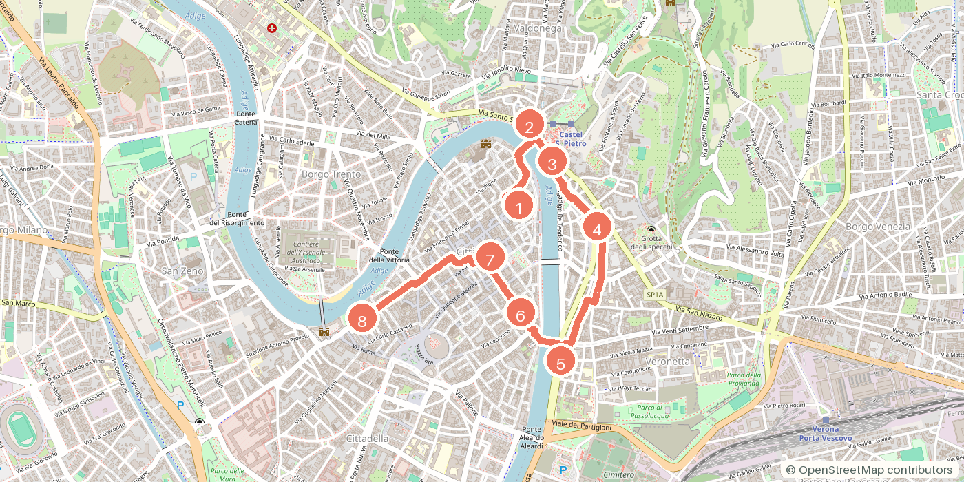 Carte du parcours à pied