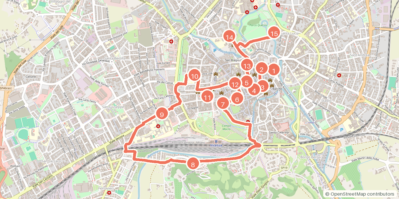 Carte du parcours à pied