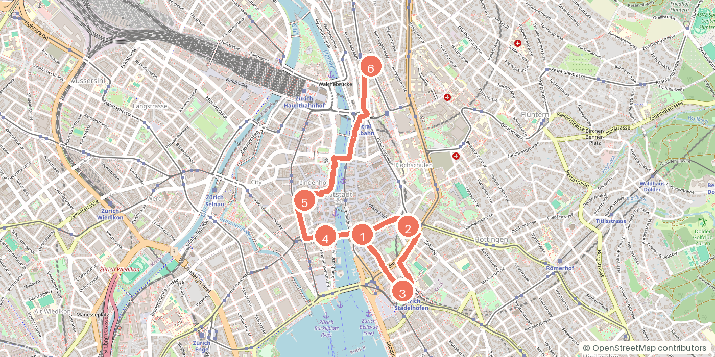 Carte du parcours à pied