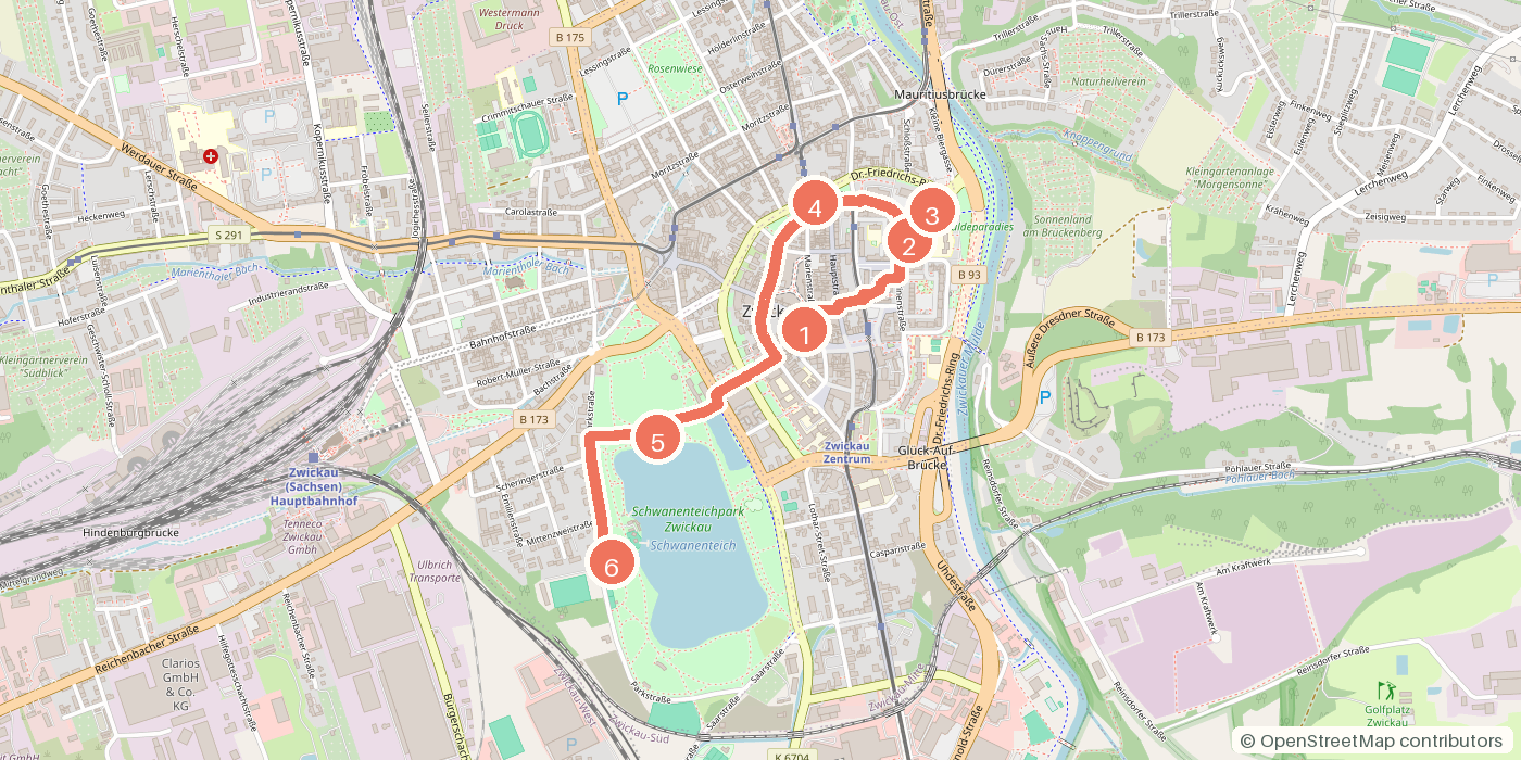 Carte du parcours à pied